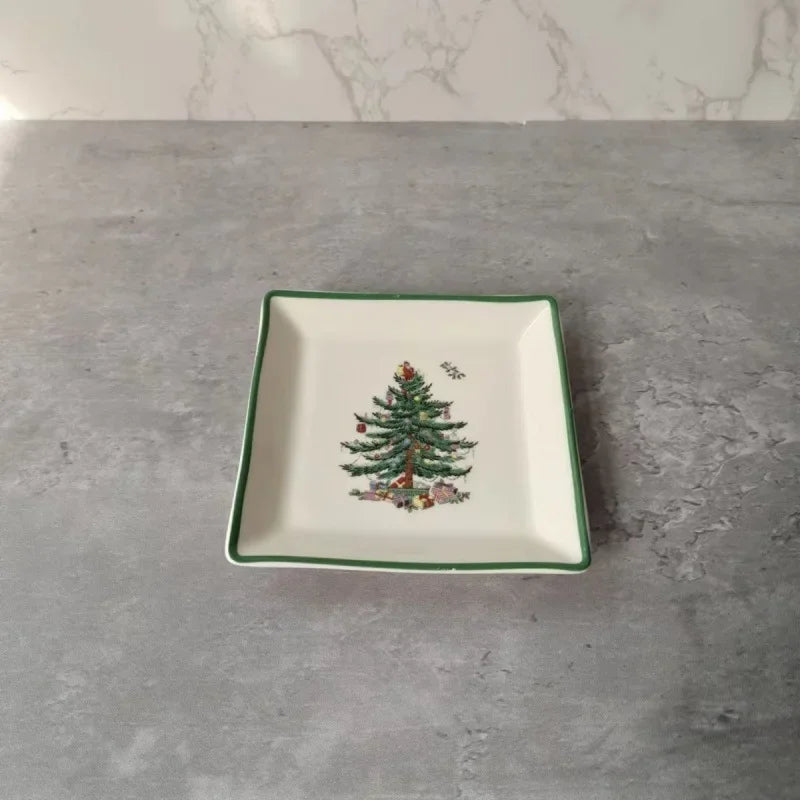 Holiday-Themed Christmas Ceramic Plates & Cutlery Sets | Dinner Plates, Bowls, Mugs, & Saucers Tableware Collection