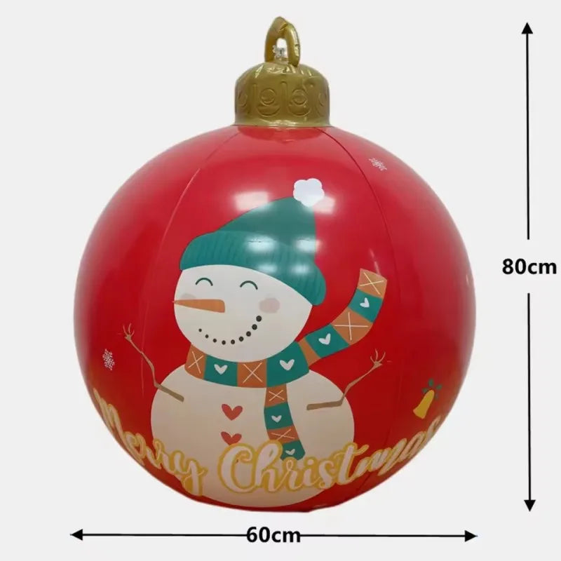 32 Inch Giant PVC Inflatable Christmas Ball Ornaments | Outdoor Large Xmas Blow Ball Decorations for Parties