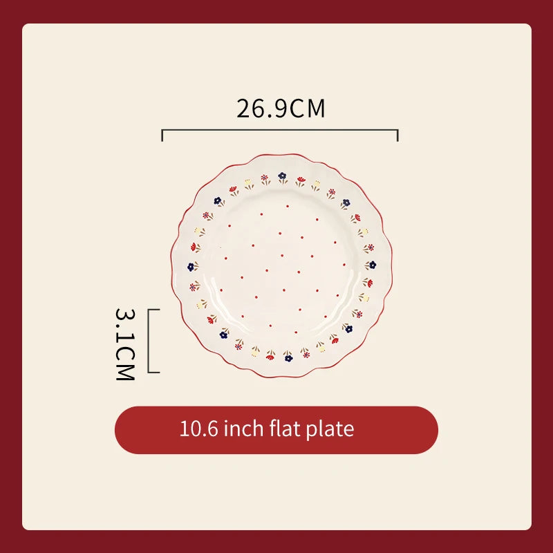 Vintage Ceramic Dinnerware Set | High-Quality Soup Bowl, Salad/Pasta Plate | Microwave Safe Colorful Ceramic Plates & Bowls