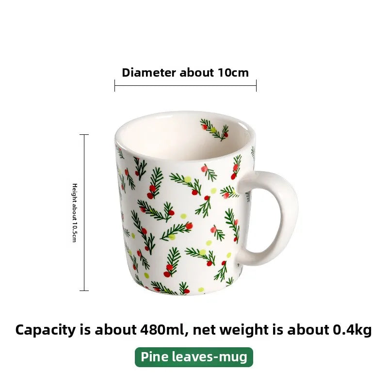 Goblin Series Ceramic Plate | Large Dinner Plate & Rectangle Tray | Christmas Tableware with Underglaze Finish