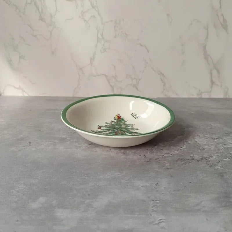 Holiday-Themed Christmas Ceramic Plates & Cutlery Sets | Dinner Plates, Bowls, Mugs, & Saucers Tableware Collection