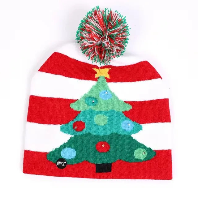 Creative Flashing LED Light Christmas Hat | Snowman Winter Warm Color Knitted Cap | Christmas Gift for New Year & Xmas Party Decor