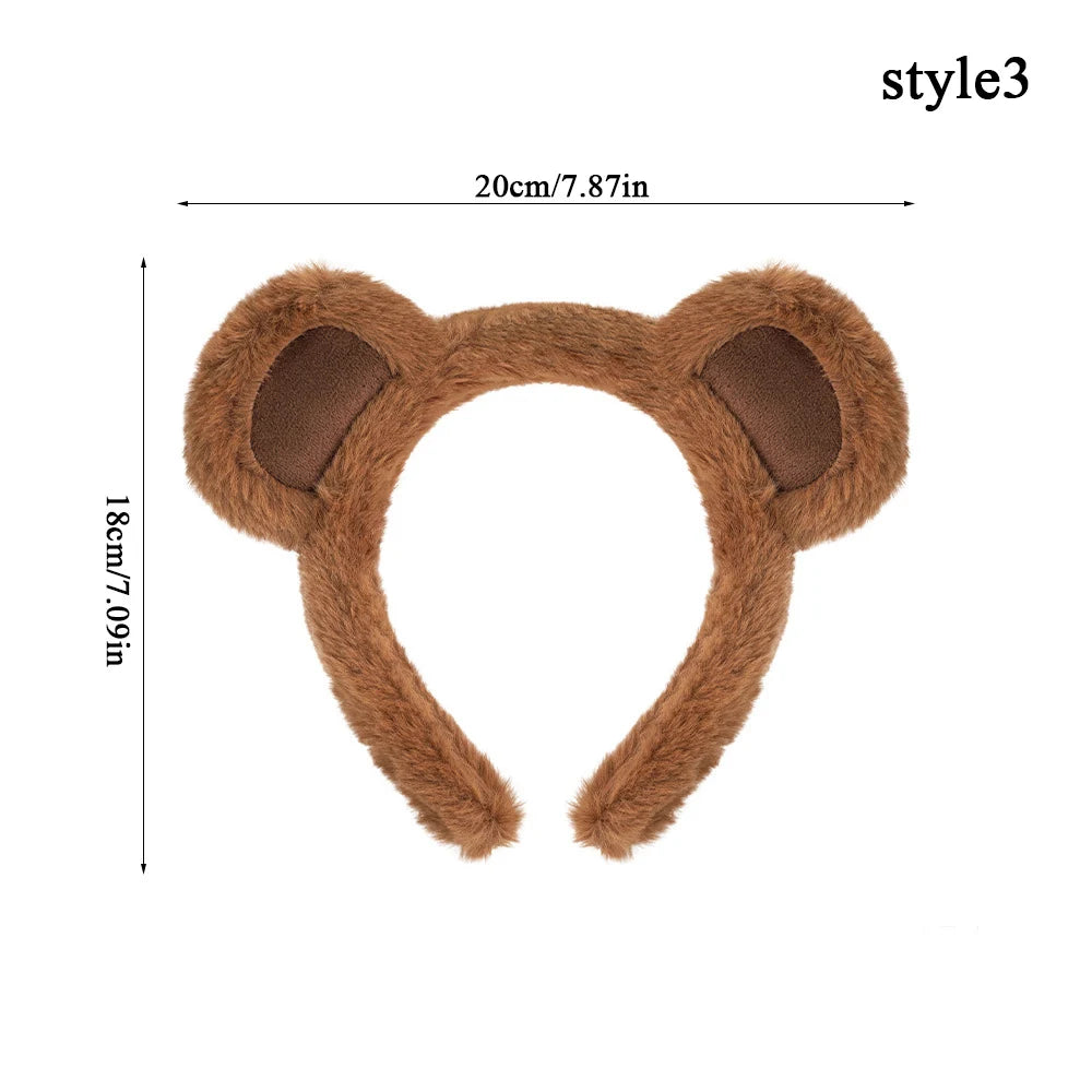 Christmas Plush Antler Headband | Lolita Party Headpiece Reindeer Antler Head Hoop | Cartoon Deer Ears Hair Accessories