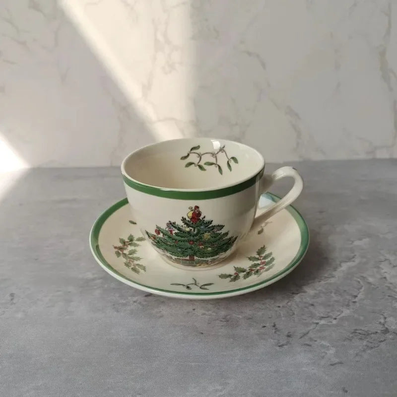 Holiday-Themed Christmas Ceramic Plates & Cutlery Sets | Dinner Plates, Bowls, Mugs, & Saucers Tableware Collection