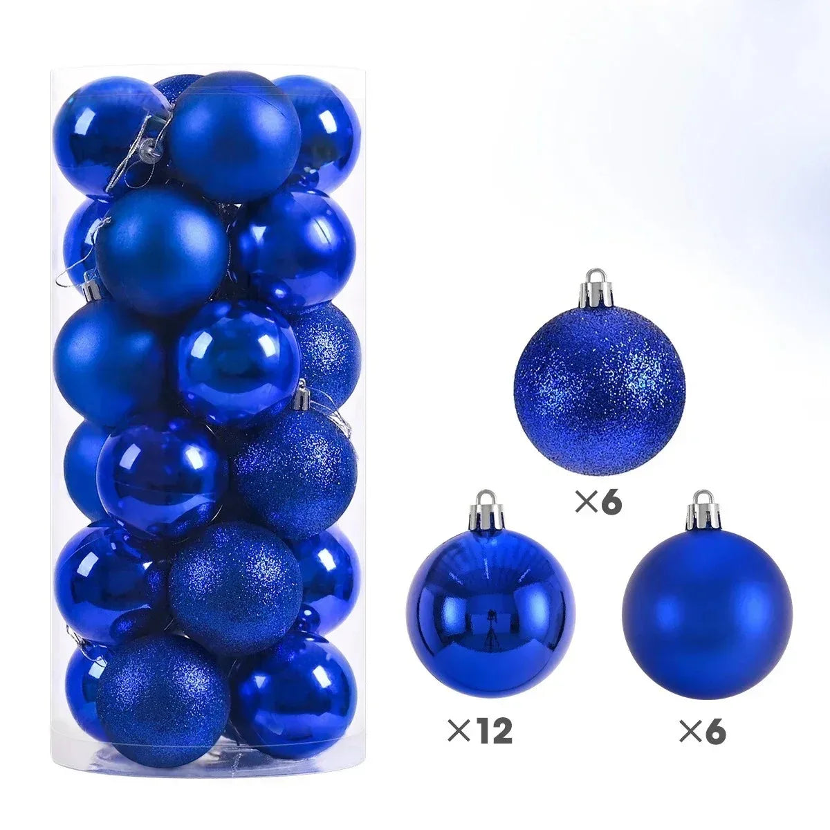 24pcs Christmas Tree Balls Set – 3/4/6cm Hanging Ornaments for Party Decor, New Year & Holiday Gifts