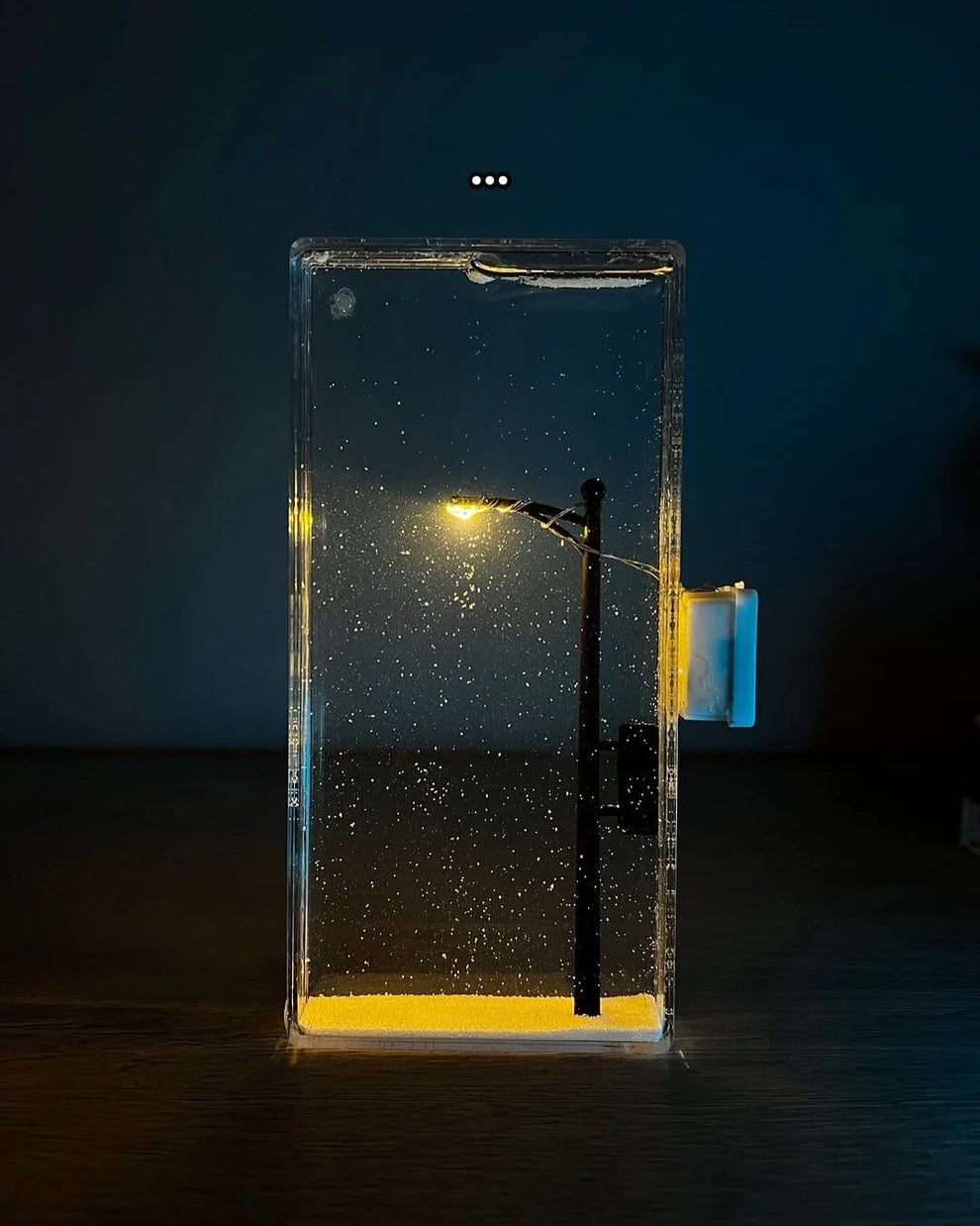 Christmas Night Street Lamp Decor Snowy Scene LED Lamp with Snowy Crafts