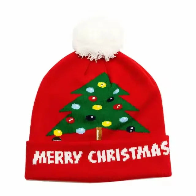 Creative Flashing LED Light Christmas Hat | Snowman Winter Warm Color Knitted Cap | Christmas Gift for New Year & Xmas Party Decor