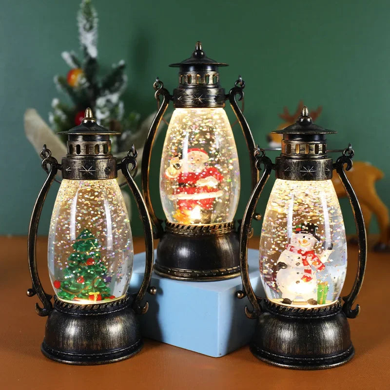 Christmas Crystal Ball Light – Luminous Snow Lantern Portable Oil Lamp Gift & Desktop Holiday Decor