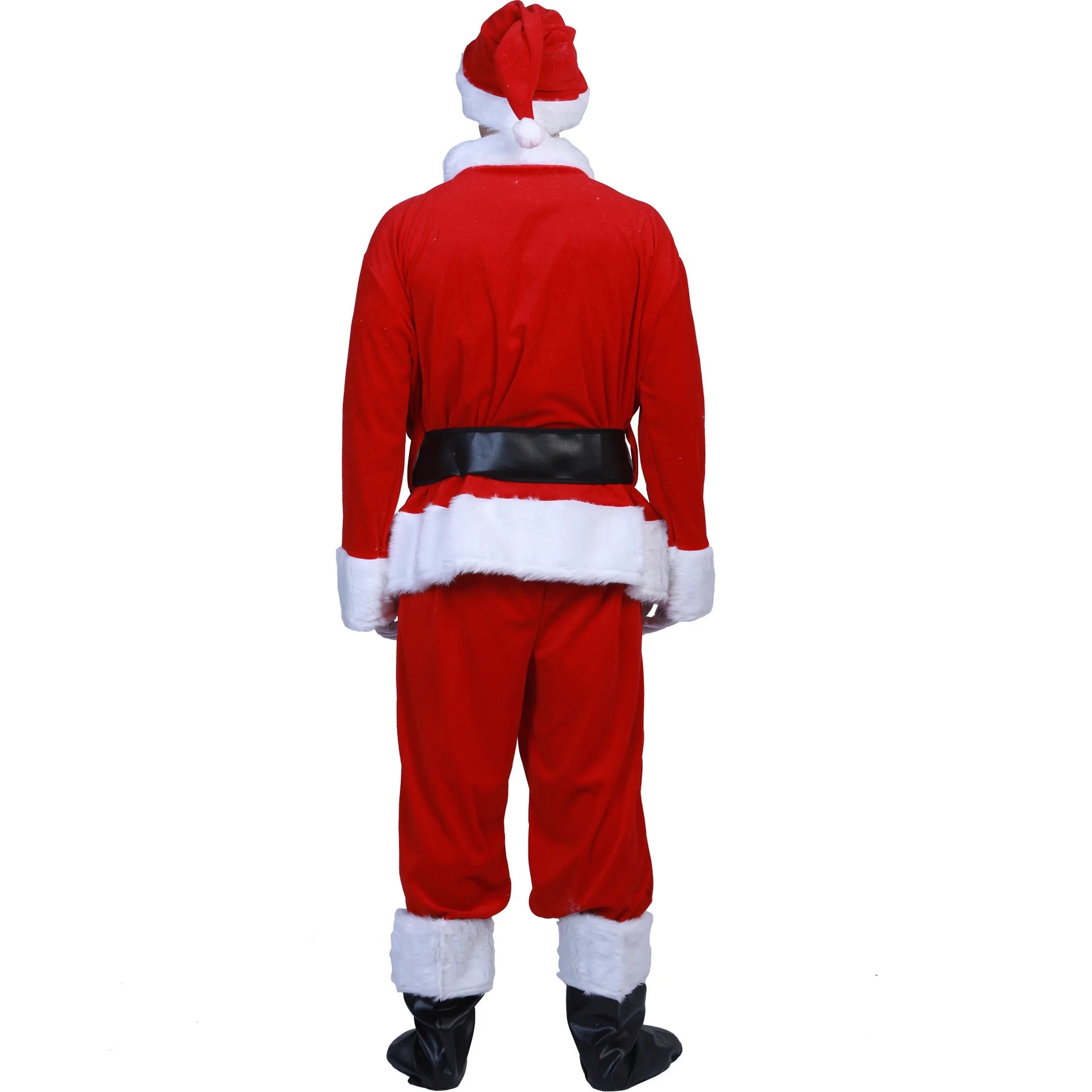 Santa Claus Costume Christmas Complete Dress-Up Outfit for Adult Men | 7PCS Deluxe Santa Suit with Hat Cosplay Costumes