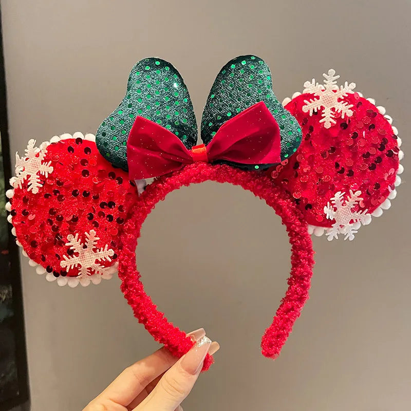 Kawaii Disney Plush Headband | Mickey Mouse Minnie Anime Cute Cartoon Plush Ear Head Band | Hair Accessories Girl Christmas Gift