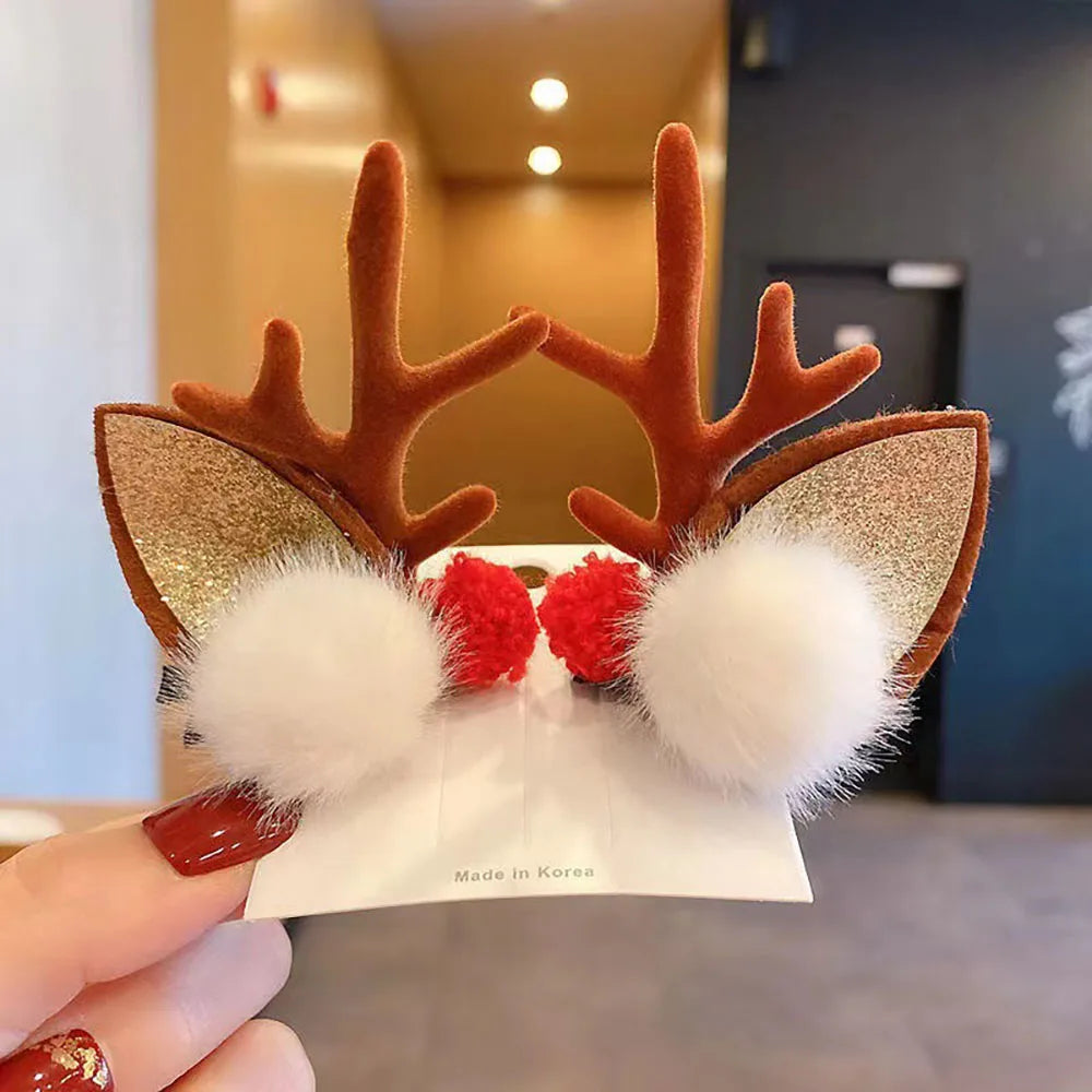 2026 Kids Christmas Headband | Cartoon Elk & Snowflake Bow Hairband | Cosplay, Birthday Party Headwear & Halloween Gifts