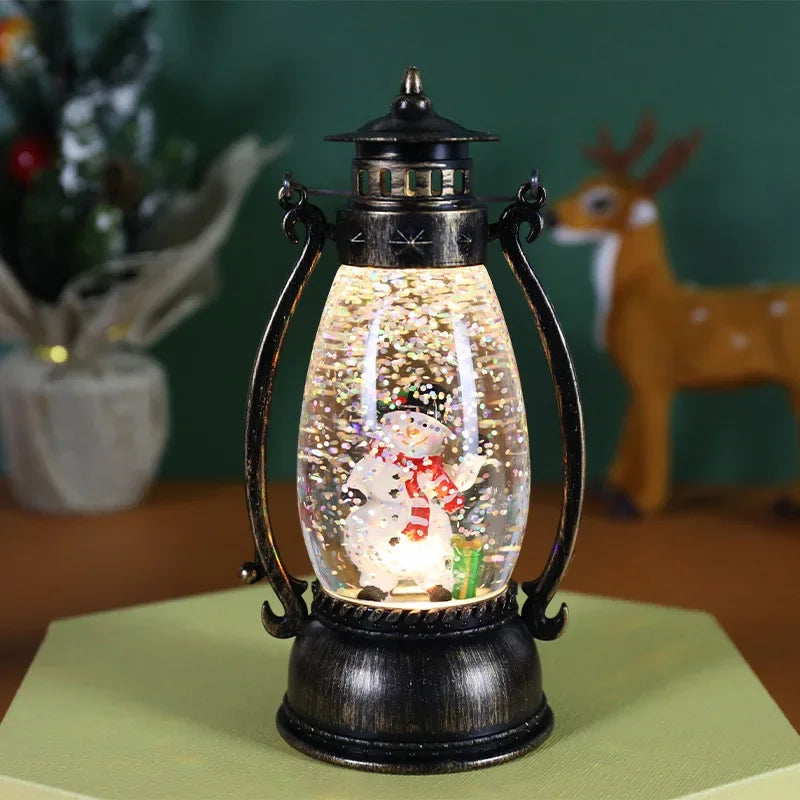 Christmas Crystal Ball Light – Luminous Snow Lantern Portable Oil Lamp Gift & Desktop Holiday Decor