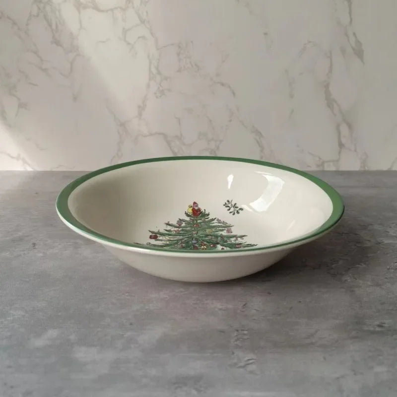 Holiday-Themed Christmas Ceramic Plates & Cutlery Sets | Dinner Plates, Bowls, Mugs, & Saucers Tableware Collection