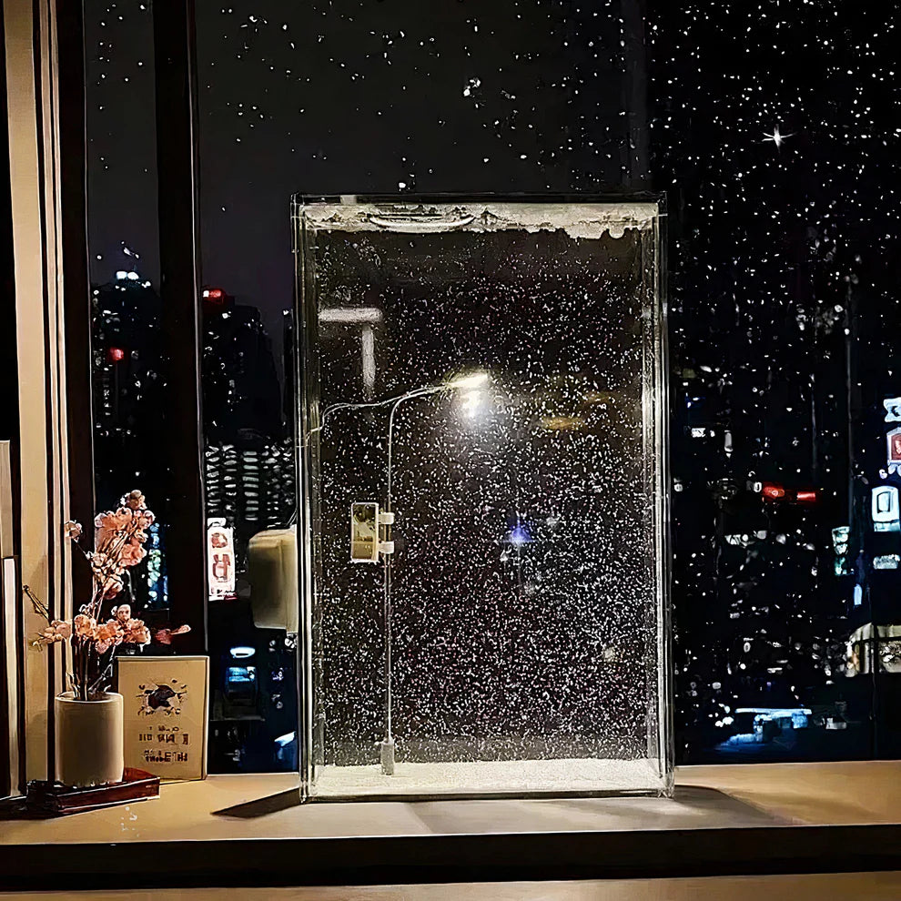 Christmas Night Street Lamp Decor Snowy Scene LED Lamp with Snowy Crafts