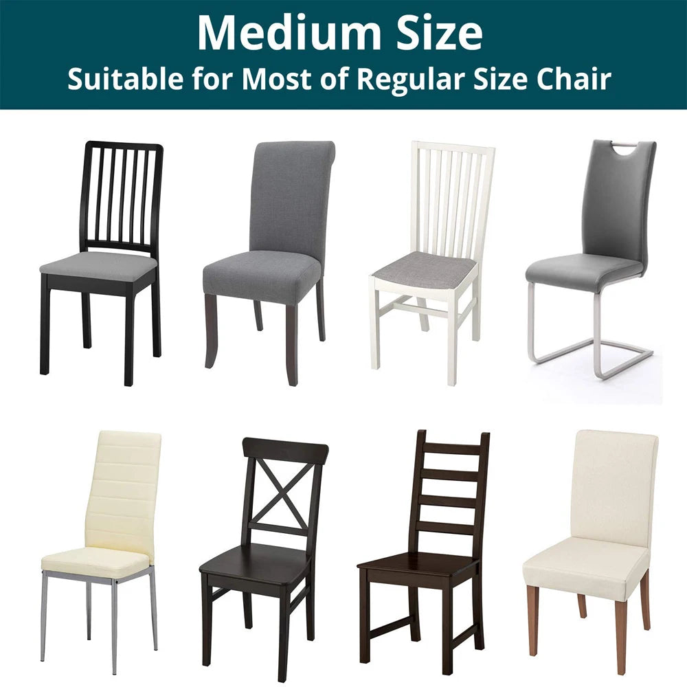 Christmas Chair Cover Dining Room Decor | 2025 Santa Claus & Snowflake Print Xmas Chair Covers | Stretch Removable Chair Seat Cover