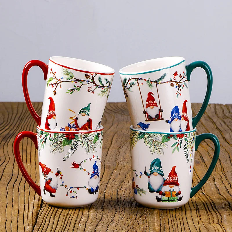 Goblin Series Ceramic Plate | Large Dinner Plate & Rectangle Tray | Christmas Tableware with Underglaze Finish