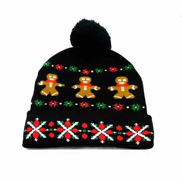 Creative Flashing LED Light Christmas Hat | Snowman Winter Warm Color Knitted Cap | Christmas Gift for New Year & Xmas Party Decor