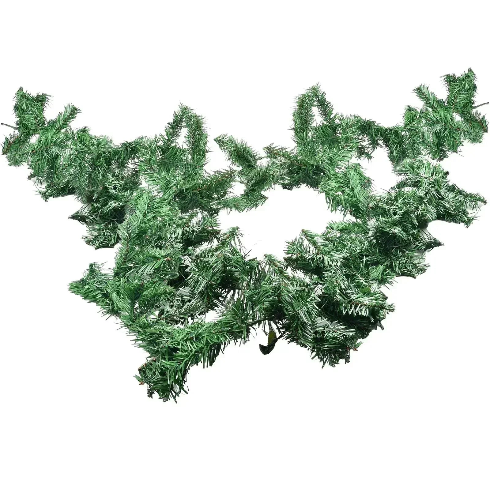 2.7M (9FT) Artificial Pine Leaf Rattan Strip | Green Christmas Garland Wreath | Christmas Pine Tree Rattan Decor Xmas Tree Ornament