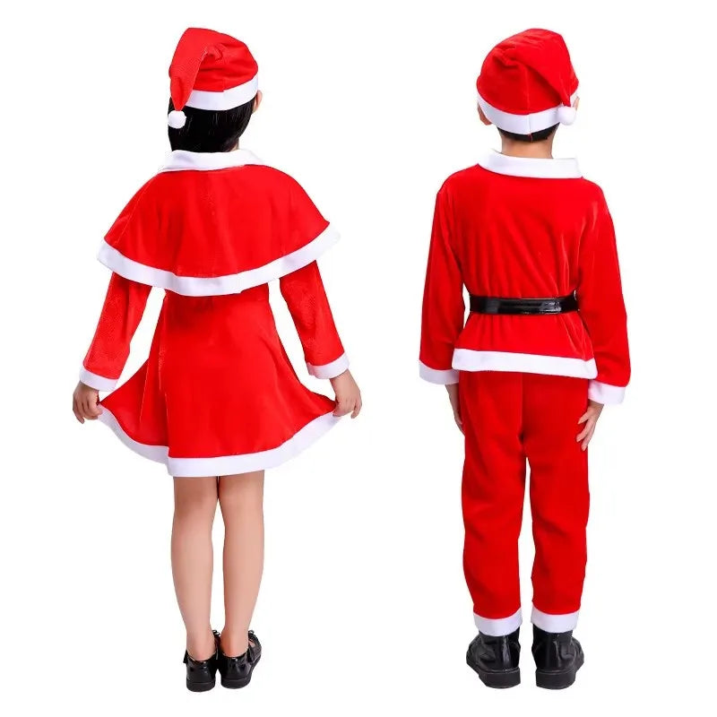 2025 Children's Christmas Costumes | Santa Claus Cosplay Costume Set for Boys & Girls | Classic Red Fashion Suits for Baby & Toddler