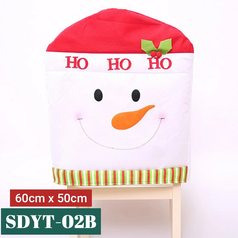 15 Patterns Santa Claus Hat Christmas Chair Covers | Home & Kitchen Dining Room Decoration | Xmas Restaurant & Dinning Home Supplies