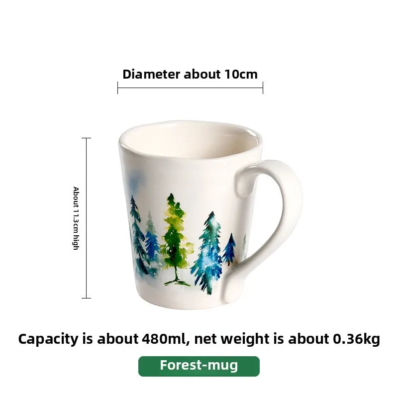 Goblin Series Ceramic Plate | Large Dinner Plate & Rectangle Tray | Christmas Tableware with Underglaze Finish