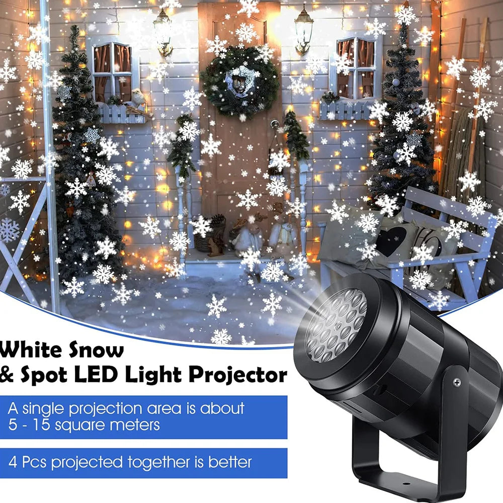 Outdoor LED Snowflake Projector Lamp – USB Christmas Holiday Light for New Year Party & Winter Decorations