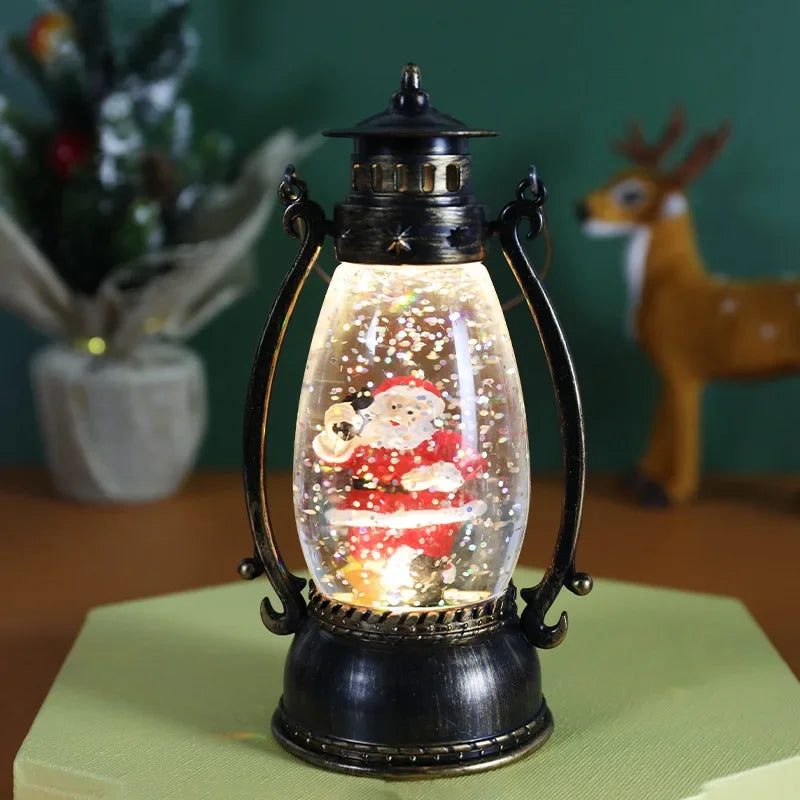 Christmas Crystal Ball Light – Luminous Snow Lantern Portable Oil Lamp Gift & Desktop Holiday Decor
