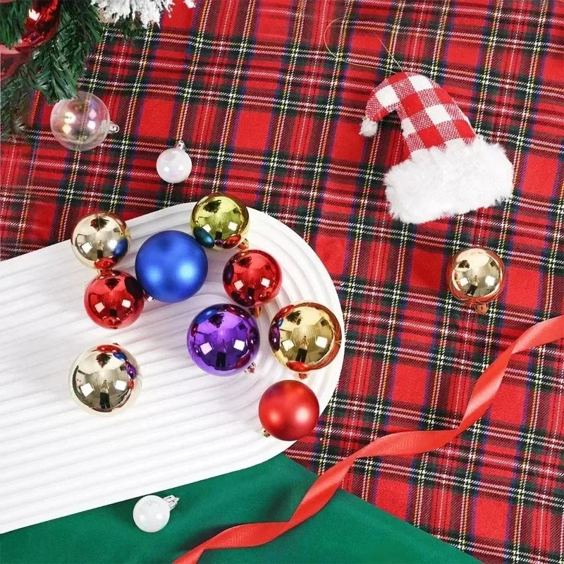 24pcs Christmas Tree Balls Set – 3/4/6cm Hanging Ornaments for Party Decor, New Year & Holiday Gifts
