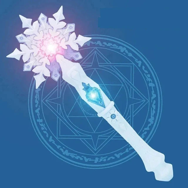 Glowing Princess Snowflake Wand Toy for Girls – Light & Sound Fairy Stick for Kids Cosplay, Christmas & Halloween