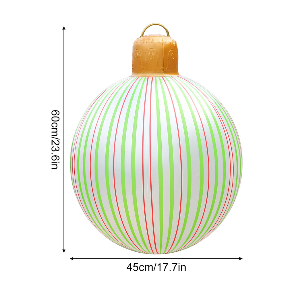 1PC Large Inflatable Christmas Ornament Ball | PVC Holiday Decorated Inflatable Yard Ball