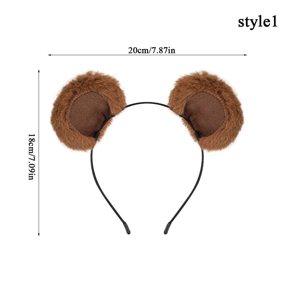 Christmas Plush Antler Headband | Lolita Party Headpiece Reindeer Antler Head Hoop | Cartoon Deer Ears Hair Accessories