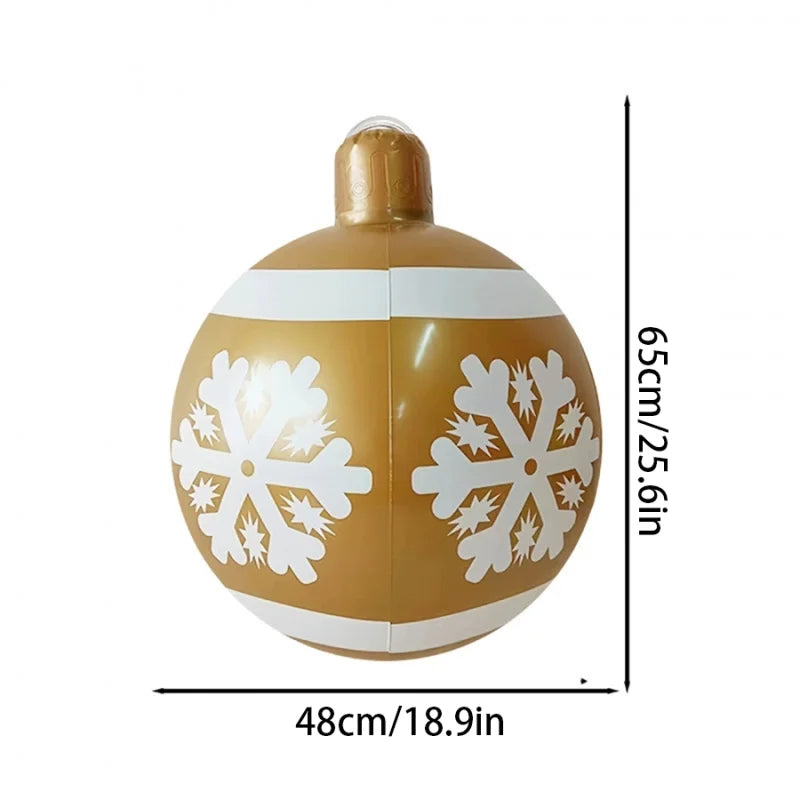 32 Inch Giant PVC Inflatable Christmas Ball Ornaments | Outdoor Large Xmas Blow Ball Decorations for Parties