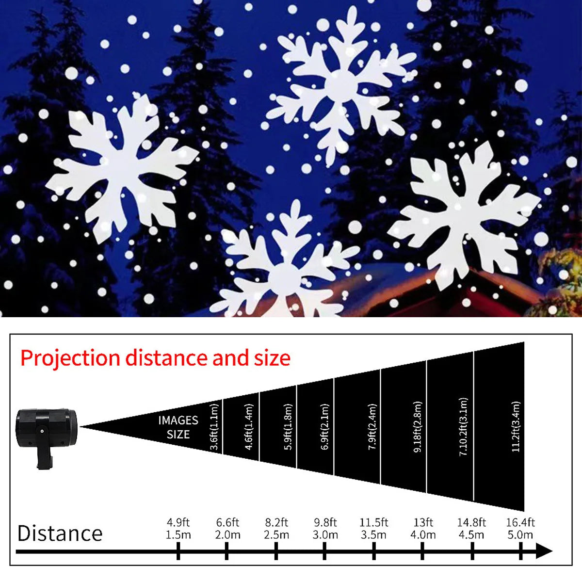 Outdoor LED Snowflake Projector Lamp – USB Christmas Holiday Light for New Year Party & Winter Decorations