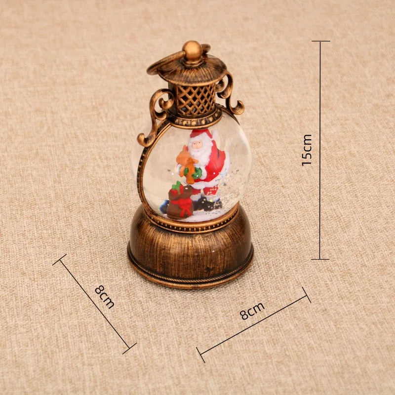 Santa Claus with Music Floating Snow Ornaments Christmas Tree Luminous Bedside Lamp Snowman Night Light New Year Gifts