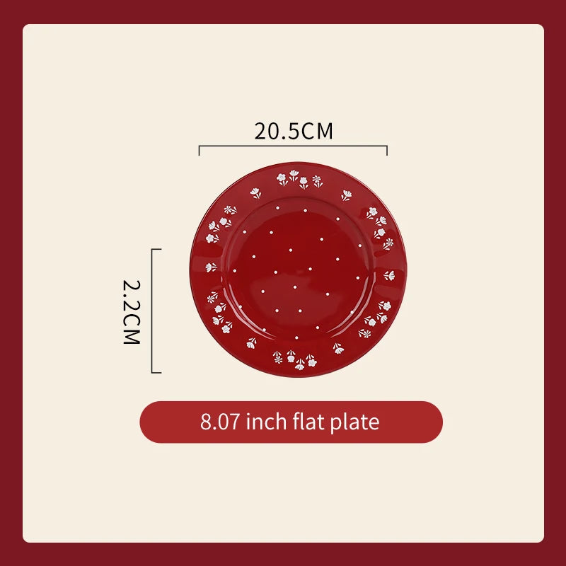 Vintage Ceramic Dinnerware Set | High-Quality Soup Bowl, Salad/Pasta Plate | Microwave Safe Colorful Ceramic Plates & Bowls