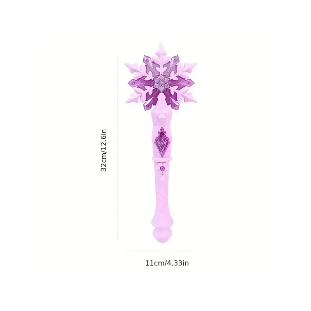 Glowing Princess Snowflake Wand Toy for Girls – Light & Sound Fairy Stick for Kids Cosplay, Christmas & Halloween