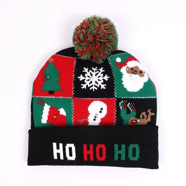 Creative Flashing LED Light Christmas Hat | Snowman Winter Warm Color Knitted Cap | Christmas Gift for New Year & Xmas Party Decor