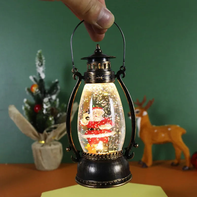 Christmas Crystal Ball Light – Luminous Snow Lantern Portable Oil Lamp Gift & Desktop Holiday Decor