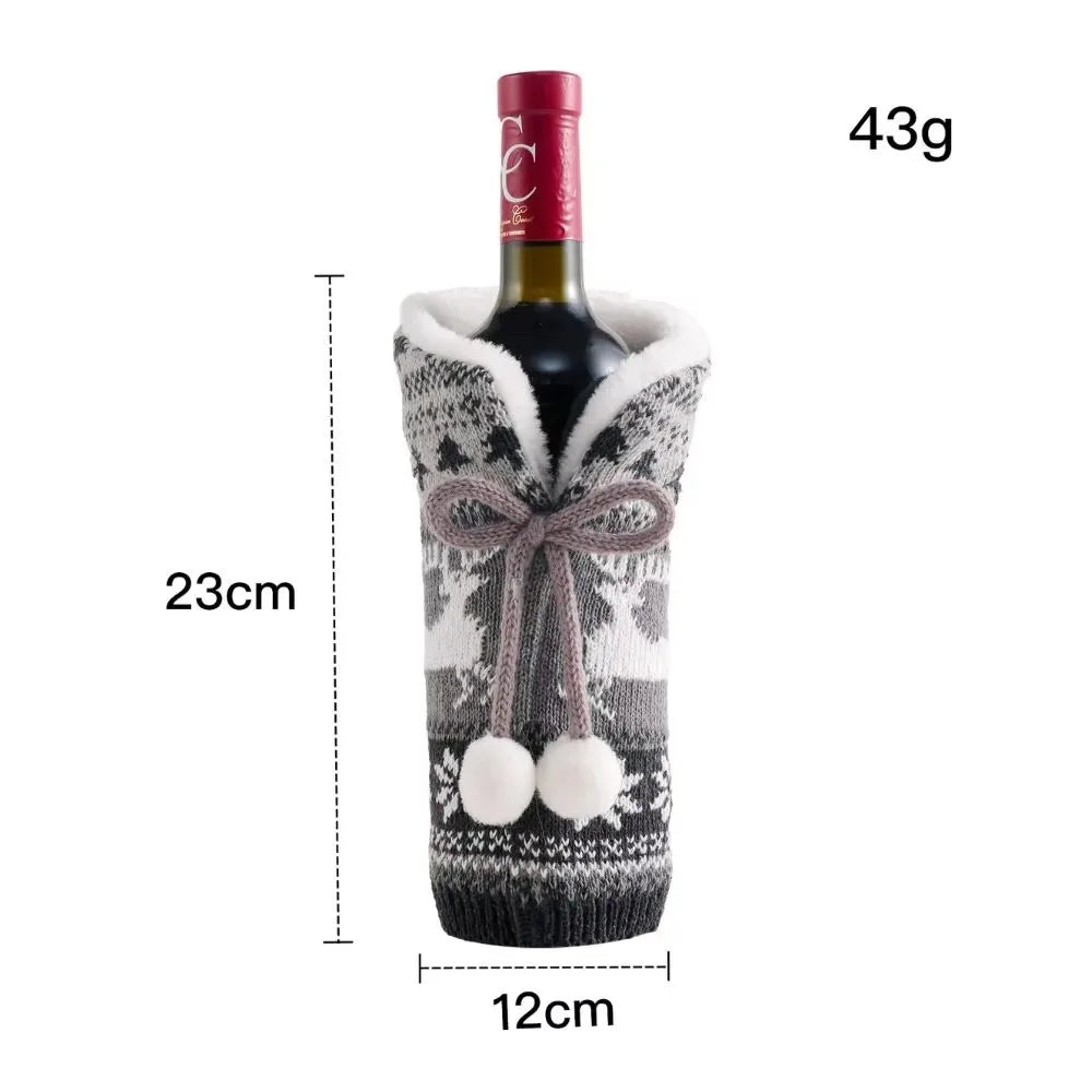 Creative Christmas Wine Bottle Cover Set | Velvet Dress Clothes Ornaments Bag | Xmas Party Dinner Table Decoration Gifts