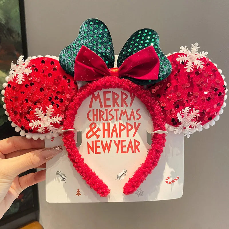 Kawaii Disney Plush Headband | Mickey Mouse Minnie Anime Cute Cartoon Plush Ear Head Band | Hair Accessories Girl Christmas Gift