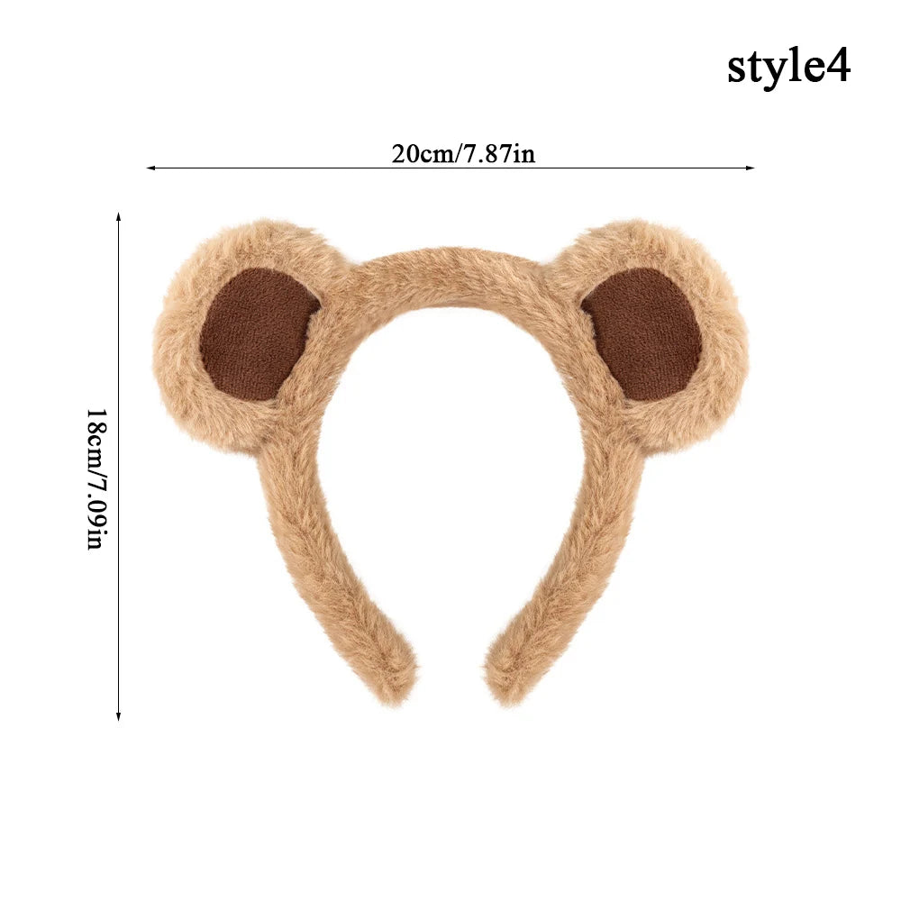 Christmas Plush Antler Headband | Lolita Party Headpiece Reindeer Antler Head Hoop | Cartoon Deer Ears Hair Accessories