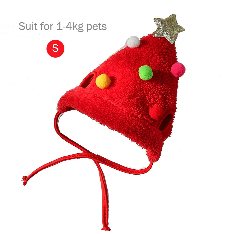 Funny Dog Christmas Hat & Pets Santa Bibs Set | New Year Party Cosplay Costume Puppy Cap | Cute Cats Bandana Clothes Accessories Gift