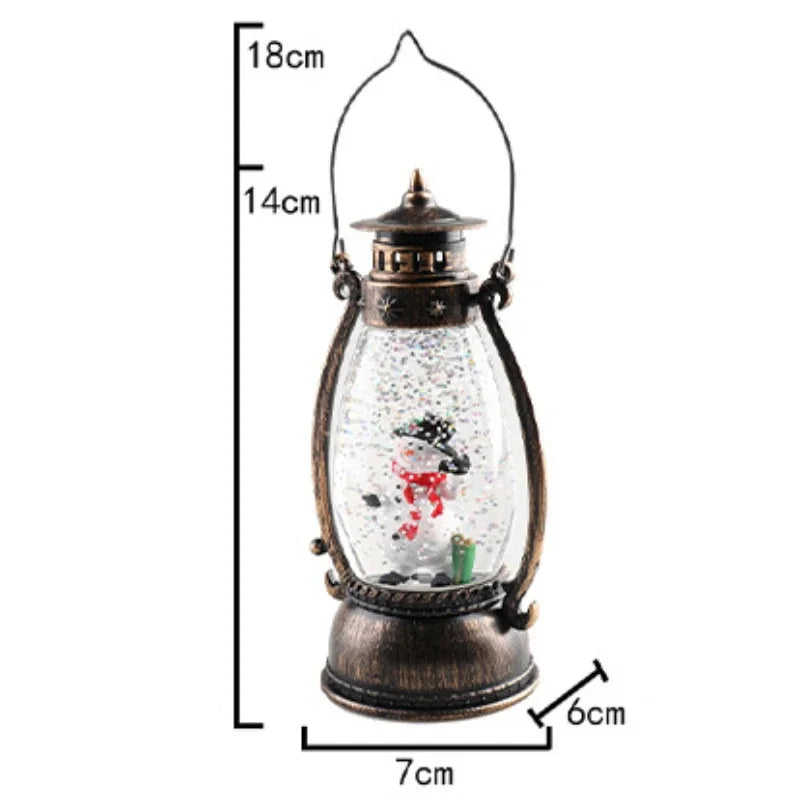 Christmas Crystal Ball Light – Luminous Snow Lantern Portable Oil Lamp Gift & Desktop Holiday Decor