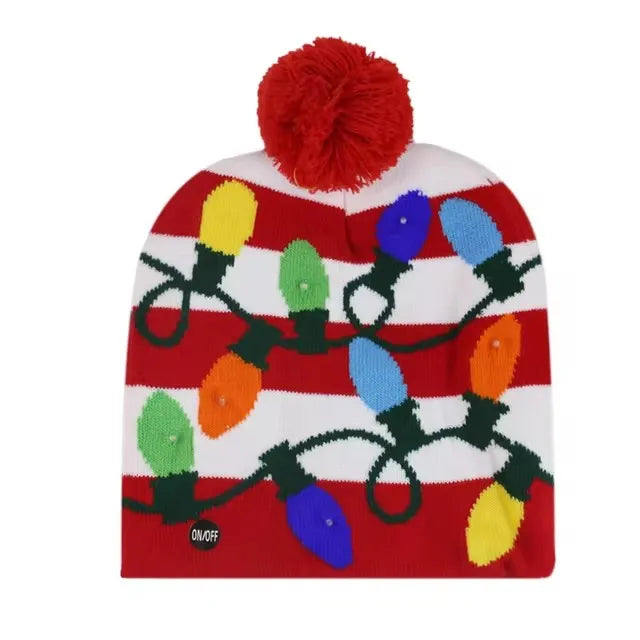Creative Flashing LED Light Christmas Hat | Snowman Winter Warm Color Knitted Cap | Christmas Gift for New Year & Xmas Party Decor