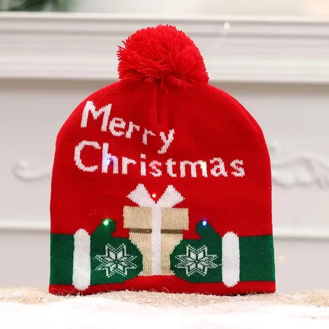 Creative Flashing LED Light Christmas Hat | Snowman Winter Warm Color Knitted Cap | Christmas Gift for New Year & Xmas Party Decor