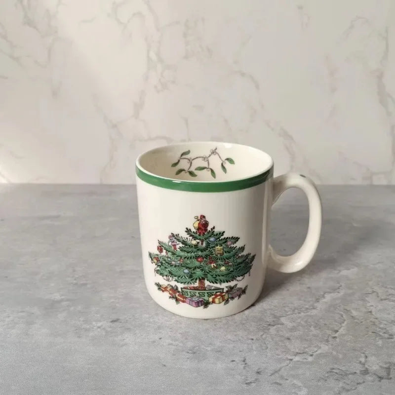 Holiday-Themed Christmas Ceramic Plates & Cutlery Sets | Dinner Plates, Bowls, Mugs, & Saucers Tableware Collection