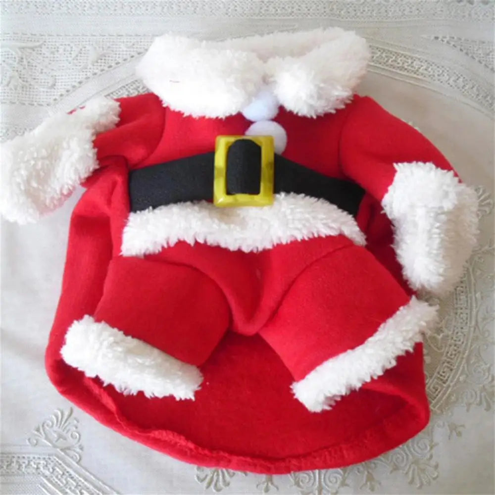 Christmas Pet Costume for Small Dogs & Cats | Funny Santa Claus Cosplay Dog Jumpsuit | Cute Pets Clothes for Chihuahua & Pug Coat