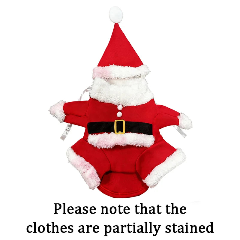 Christmas Pet Costumes | Cute Kitten Santa Claus Clothes for Small/Medium Dogs & Cats | Holiday Party Dress Up Apparel & Sphynx Outfits