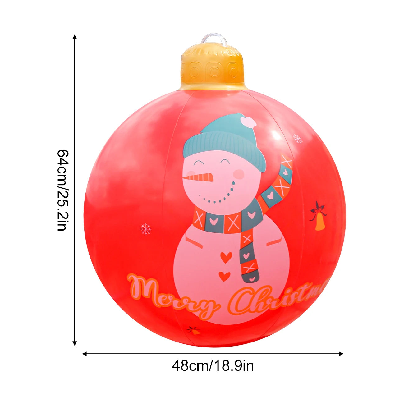 1PC Large Inflatable Christmas Ornament Ball | PVC Holiday Decorated Inflatable Yard Ball
