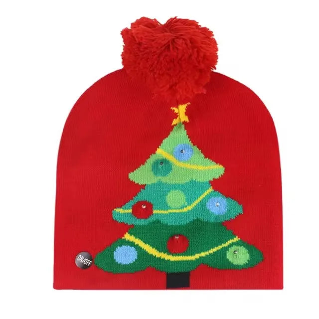 Creative Flashing LED Light Christmas Hat | Snowman Winter Warm Color Knitted Cap | Christmas Gift for New Year & Xmas Party Decor